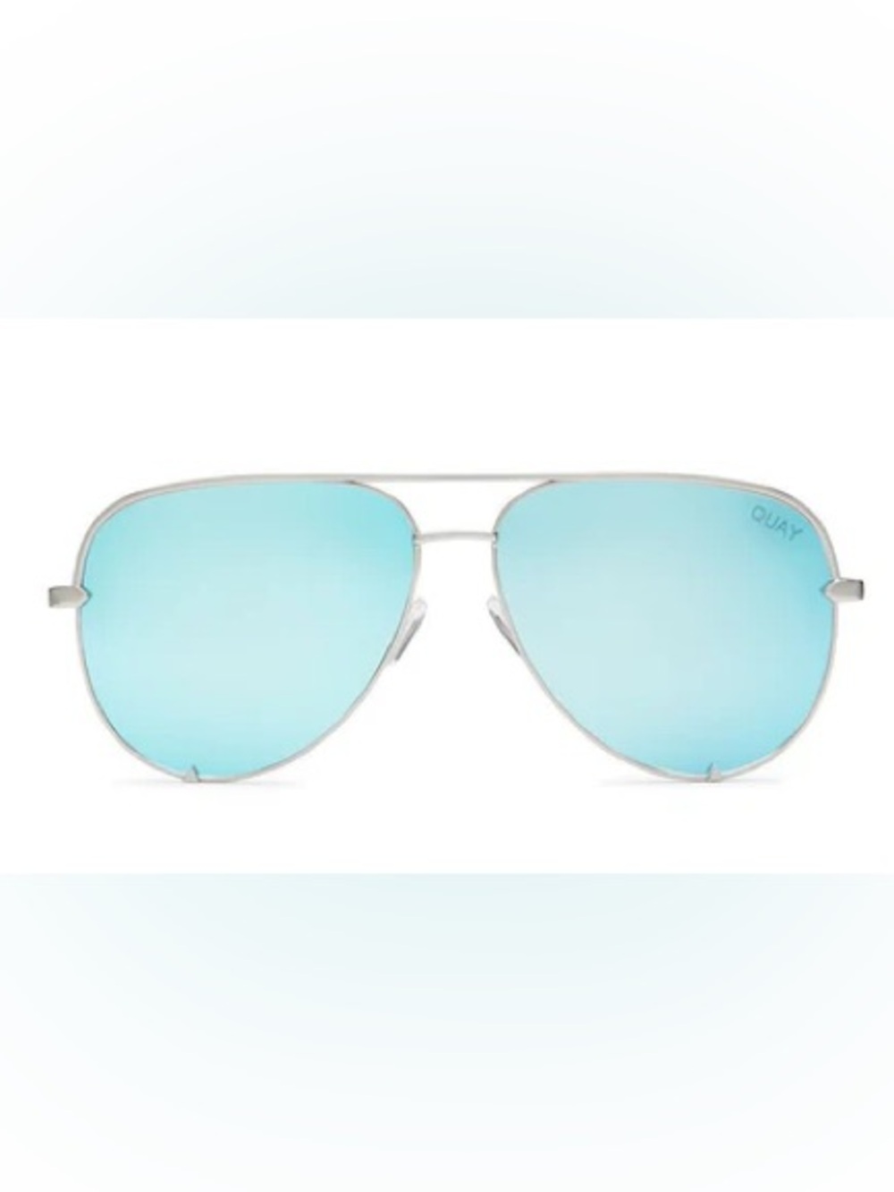 Quay Australia x Desi Perkins High Key Blue Mirror Sunglasses